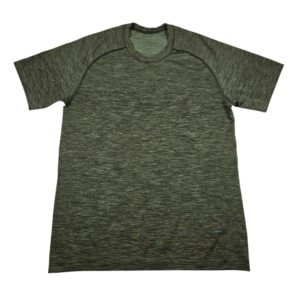 Lululemon Metal Vent Tech Heather Green Performance Running Shirt- Men's Sz S